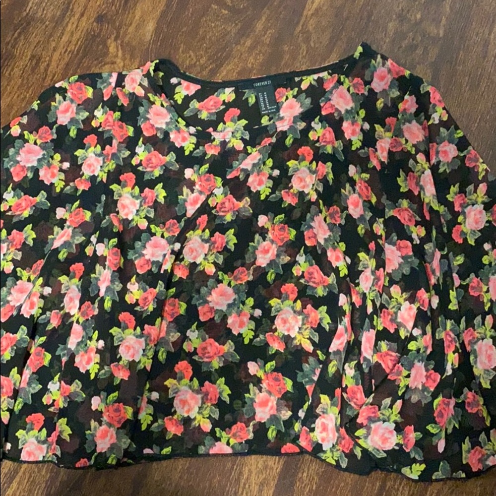 Colorful Floral cropped shirt